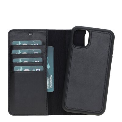 Leather Wallet Case for iPhone 11 - Black