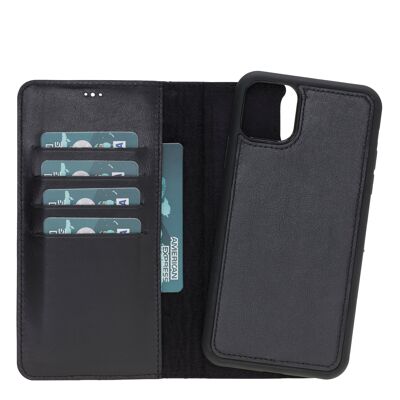Leather Wallet Case for iPhone 11 Pro Max - Black