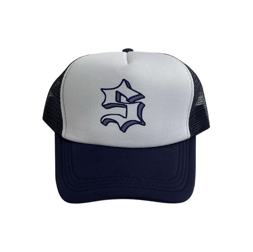 S logo trucker hat - navy_
