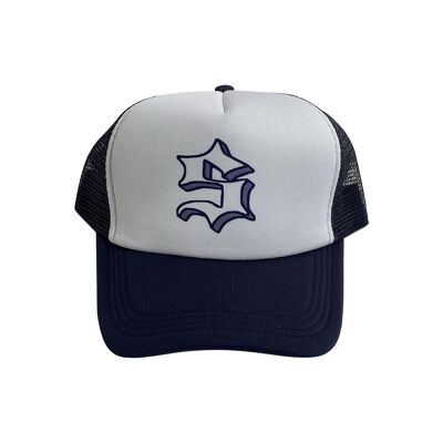 S logo trucker hat - navy_