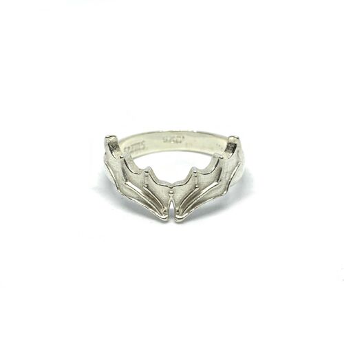Sterling silver bat wing ring_