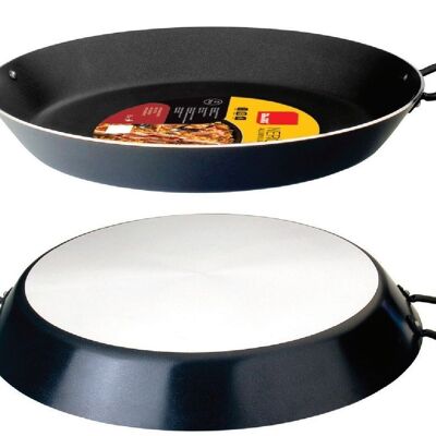 IBILI - Paella pan black, 42 ​​cm, Aluminum, Non-stick, 10 servings