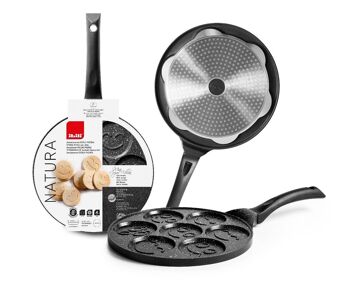 IBILI - Crepiera 7 mini crêpes naturelles, 26 cm, Fonte d'aluminium, Antiadhésive façon pierre, Convient pour induction 3