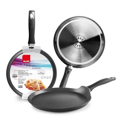 IBILI - Crepiera new induplus, 28 cms, Aluminio, Antiadherente, Apto para induccion