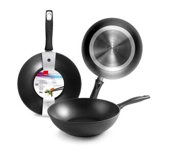 IBILI - Wok new induplus, 28 cm, Aluminium, Antiadhésif, Convient pour induction 2