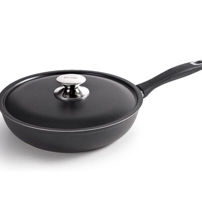 IBILI - New Induplus frying pan with lid, 26 cm, Aluminum, Non-stick, Suitable for induction