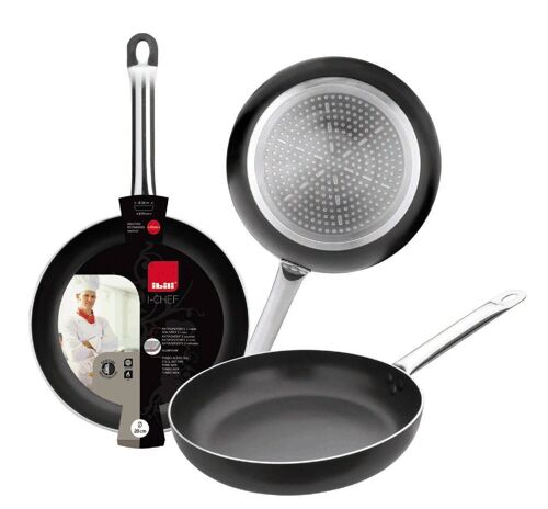 IBILI - Sarten i-chef, 22 cms, Aluminio, Antiadherente, Apto para induccion