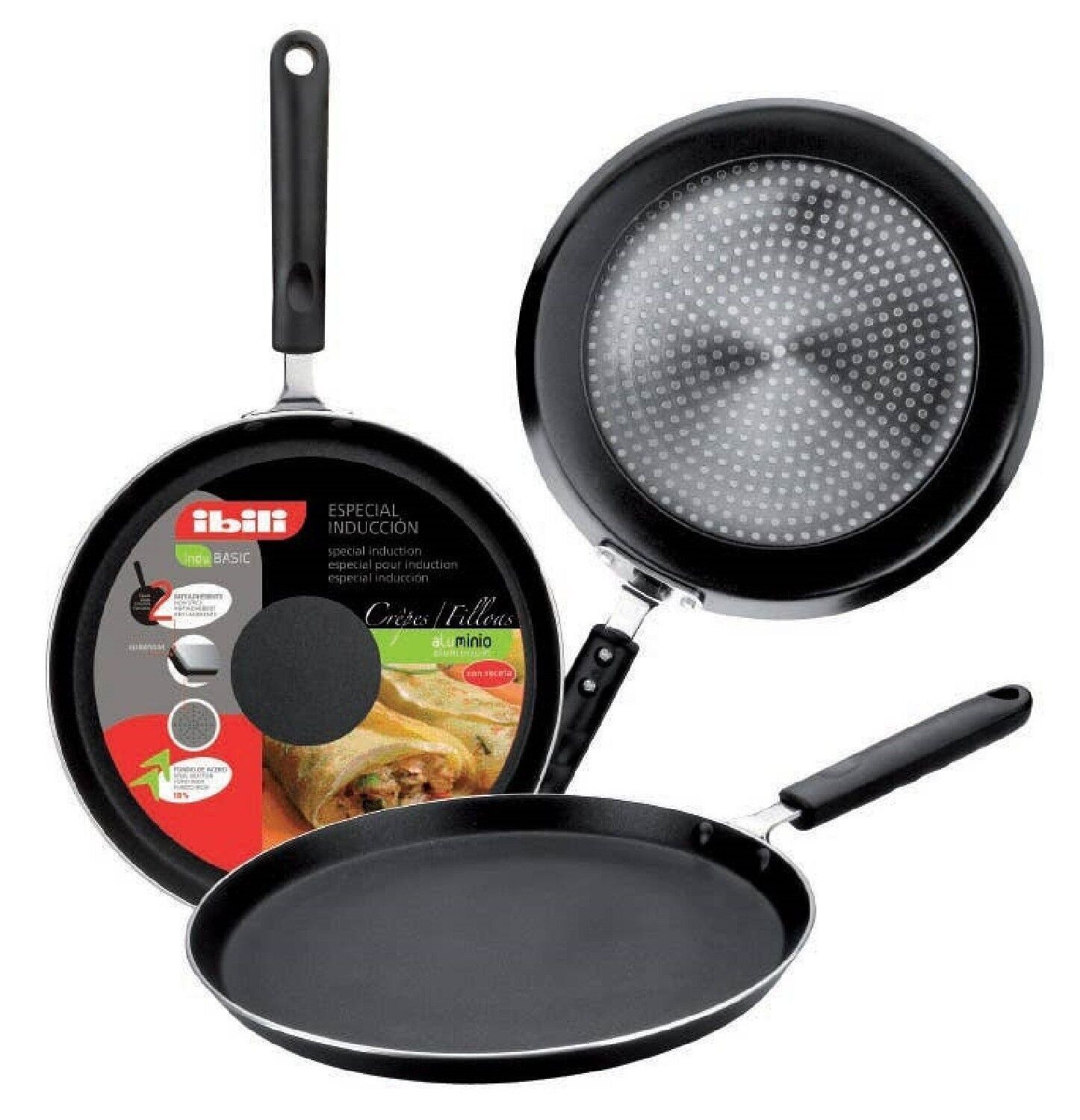 IBILI - Indubasic Crêpes-Pfanne, 20 cm, Aluminium, antihaftbeschichtet, für Induktion geeignet