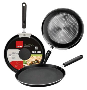 IBILI - Crêpière Indubasic, 26 cm, Aluminium, Antiadhésive, Convient pour induction 1