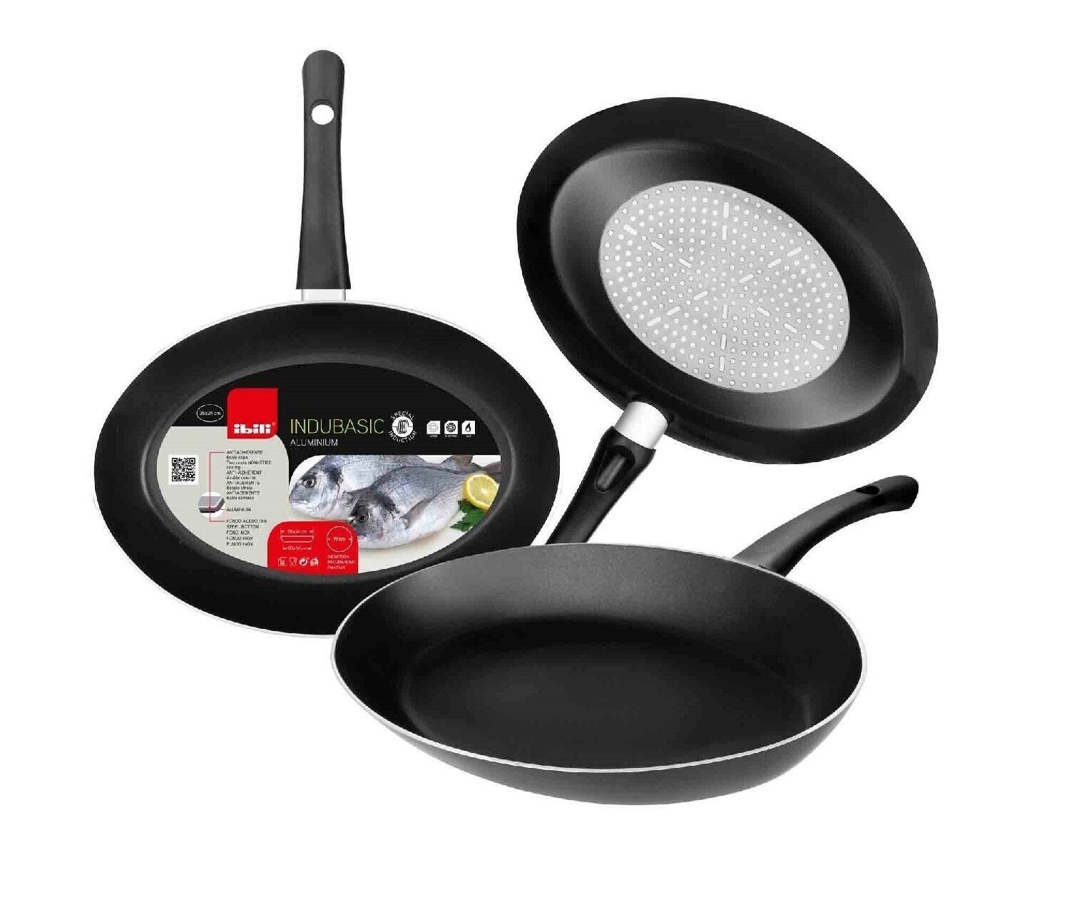 IBILI - Indubasic Fischbratpfanne, 35 x 24 x 4,5 cm, Aluminium, antihaftbeschichtet, für Induktion geeignet