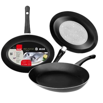 IBILI - Indubasic fish frying pan, 35 x 24 x 4.5 cm, Aluminum, Non-stick, Suitable for induction