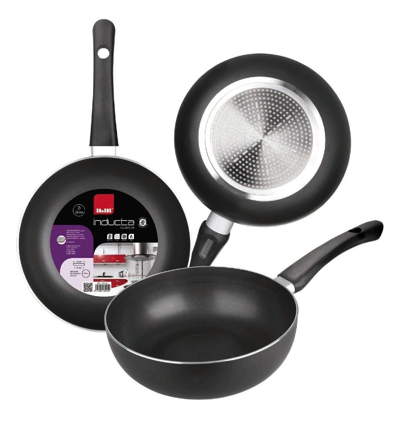 IBILI - Padella Inducta, 20 cm, Alluminio, Antiaderente, Adatta per induzione