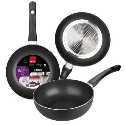 IBILI - Inducta deep frying pan, 20 cm, Aluminum, Non-stick, Suitable for induction