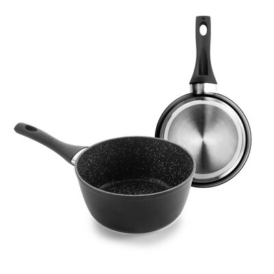 IBILI - Natural saucepan with bakelite handle, 14 cm, stone style non-stick, suitable for induction