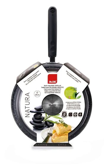IBILI - Poêle à Omelette de Pommes de Terre Naturelle, 24 cm, Aluminium, Antiadhésive Style Pierre, Convient pour l'induction 4