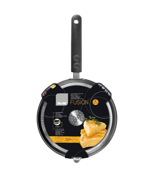 IBILI - Sarten tortilla patatas fusion, 24 cms, Aluminio, Antiadherente, Apto para induccion