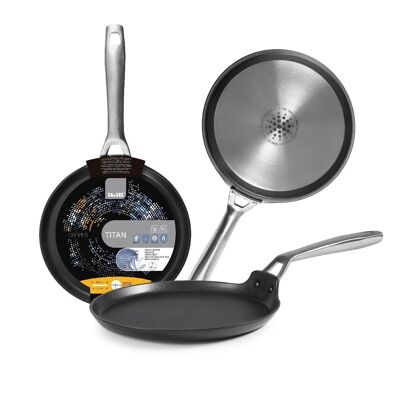 IBILI - Titan crepe pan, 22 cm, cast aluminum, non-stick, suitable for induction