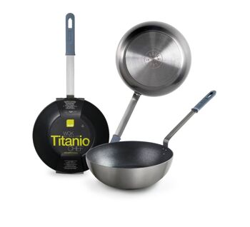 IBILI - Wok Chef en titane, 30 cm, Aluminium, Antiadhésif Quantum, Convient pour l'induction 2