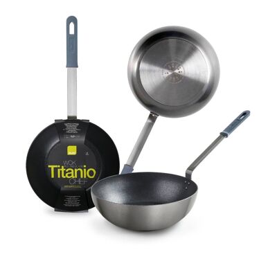 IBILI - Chef titanium wok, 30 cm, Aluminum, Quantum non-stick, Suitable for induction