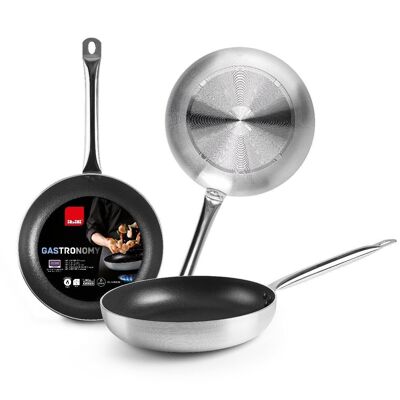 IBILI - Poêle gastronomique, 22 cm, Aluminium, Antiadhésive Xylan, Spécial feux gaz