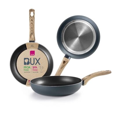 IBILI - Bux frying pan, 16 cm, Aluminum, Wooden handle, Xylan non-stick, Suitable for induction
