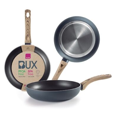 IBILI - Bux frying pan, 26 cm, Aluminum, Wooden handle, Xylan non-stick, Suitable for induction