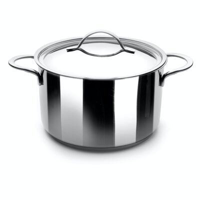 IBILI - Noah pot with lid, 18 cm, 18/10 stainless steel, suitable for induction