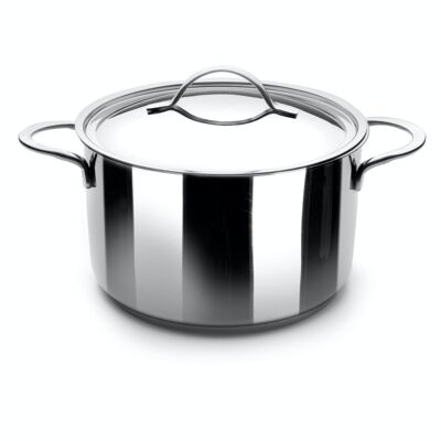 IBILI - Noah pot with lid, 24 cm, 18/10 stainless steel, suitable for induction