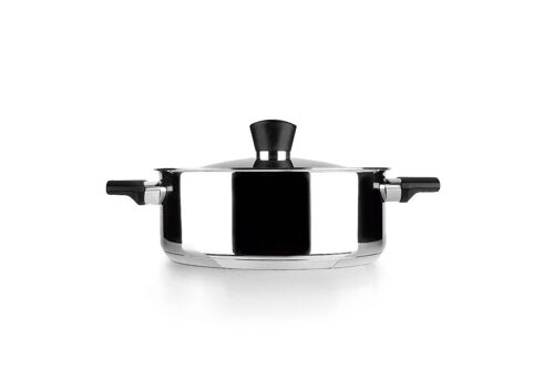 IBILI - Cacerola con tapa svea, 28 cms, Acero inoxidable 18/10, Apta para induccion