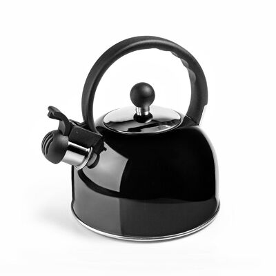 IBILI - Black Whistling Coffee Maker, 2.5 liters, Stainless steel, Suitable for induction