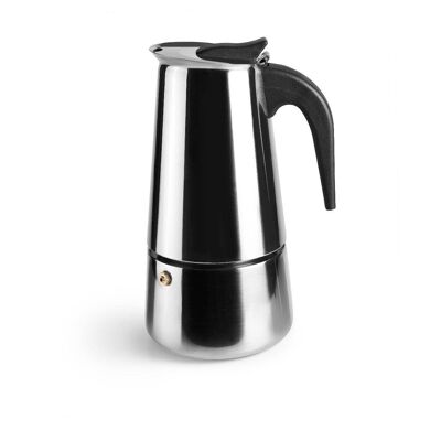 IBILI - Moka express coffee maker, 2 cups, 100 ml, Stainless steel, Suitable for induction