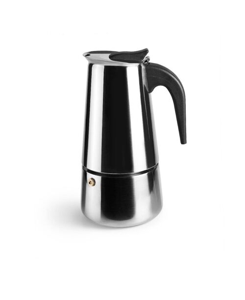 IBILI - Cafetera express Moka, 4 tazas, 185 ml, Acero Inoxidable, Apto para inducción
