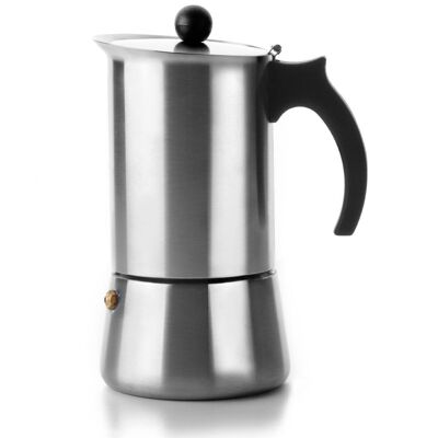 IBILI - Caffettiera espresso Indubasic, 4 tazze, 185 ml, Acciaio inossidabile, Adatta per induzione