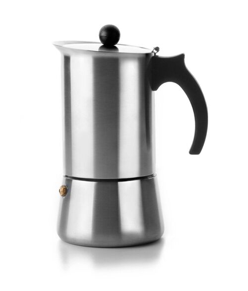 IBILI - Cafetera express Indubasic, 6 tazas, 280 ml, Acero Inoxidable, Apto para inducción
