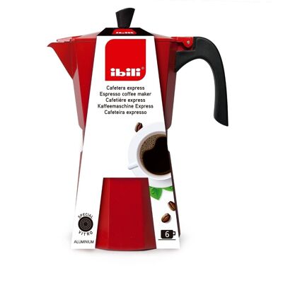 IBILI - Bahia Roja Express-Kaffeemaschine 6 Tassen, 300 ml, Aluminium