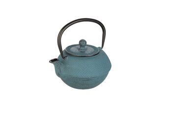 IBILI - Théière en fonte bleue, 1.2 litres, Intérieur émaillé, Compatible induction 3