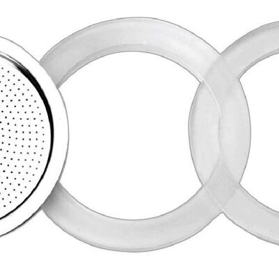IBILI - Silicone gasket + essential 10 cup coffee filter, set of 2 gaskets + 1 filter