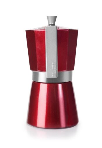 IBILI - Machine à expresso Evva Red, 6 tasses, 300 ml, Fonte d'aluminium, Convient pour induction 5
