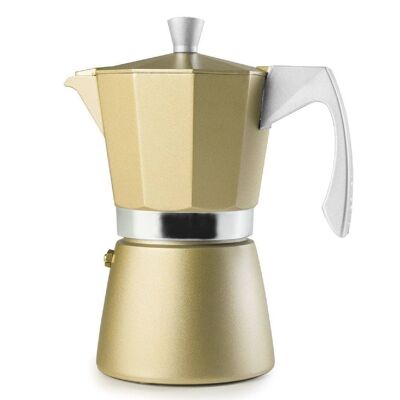 IBILI - Caffettiera espresso dorata Evva 12 tazze