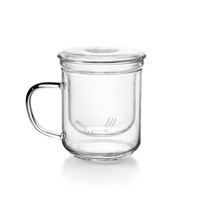 IBILI - Taza de té con filtro Salvia, 0.4 litros, Borosilicato