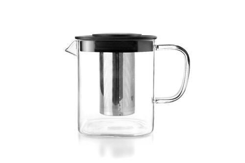 IBILI - Hervidor con filtro Square, 1 litro, Borosilicato y Acero Inoxidable 18/10