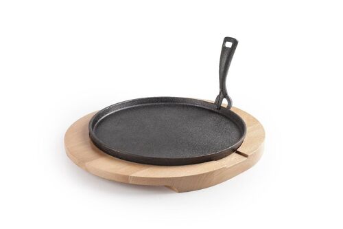 IBILI - Plato hierro fundido + base madera 26 cm