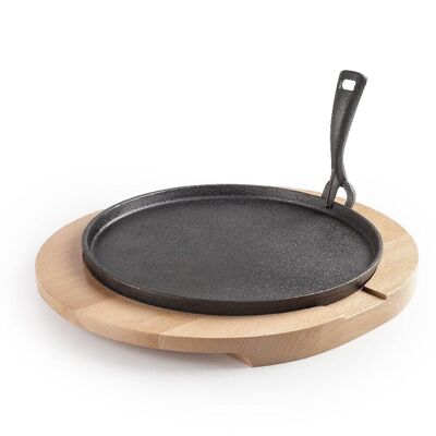 IBILI - Cast iron plate + wooden base 26 cm