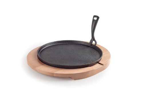 IBILI - Plato hierro fundido + base madera 30 cm