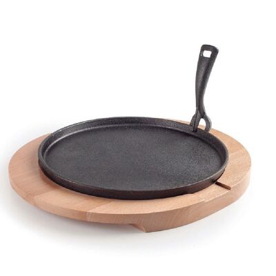 IBILI - Cast iron plate + wooden base 30 cm