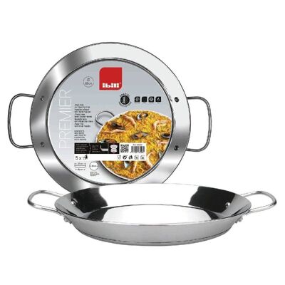 IBILI - Premier paella pan, 28 cm, stainless steel, 2 servings, suitable for induction