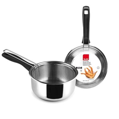 IBILI - Saucepan with induktion basket, 18 cm, Stainless steel, Suitable for induction, Fryer
