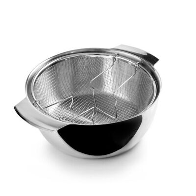 IBILI - Friggitrice con cestello a induzione, 24 cm, Acciaio inox, Adatta per induzione