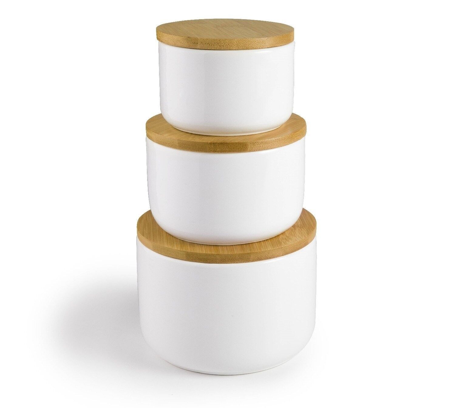 IBILI - 300 ml Jar, Ceramic, with Bamboo Lid
