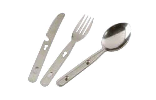 IBILI - Set de Cubiertos de Acero Inoxidable 18/10 para Camping - Cuchara, Tenedor y Cuchillo - Elegancia y Durabilidad en tus Aventuras al Aire Libre